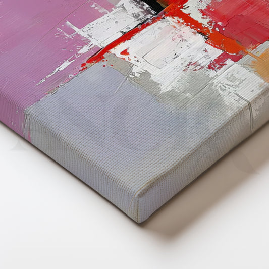 Blush & Ember Abstract Canvas Painting for Modern Living Rooms