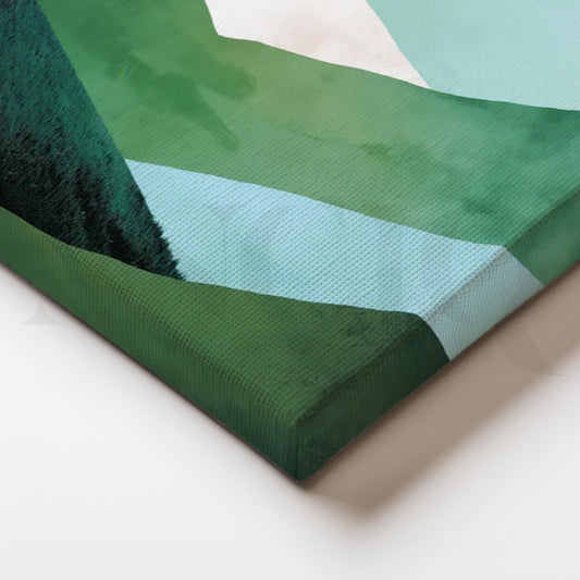Serene Green Valleys Canvas Painting for Living Room