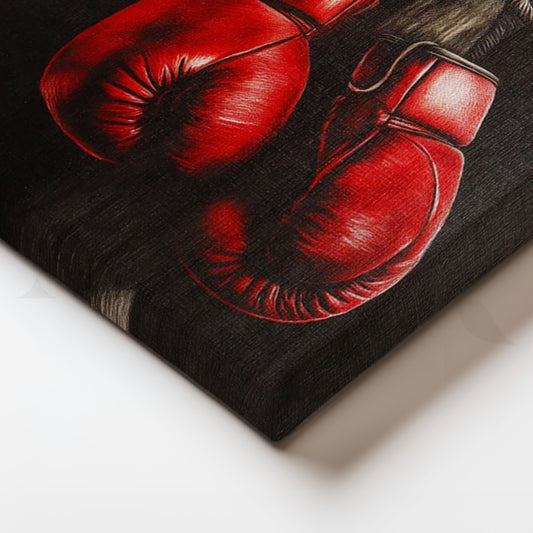 Red Boxing Gloves Canvas Painting for Home Gym/Man Cave