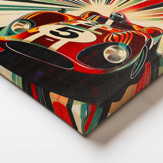 Retro Racer No.5 Canvas Painting for Game Room/Garage