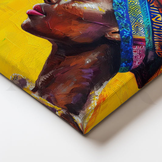 ‘Saffron Muse’ Canvas Painting for Living Room