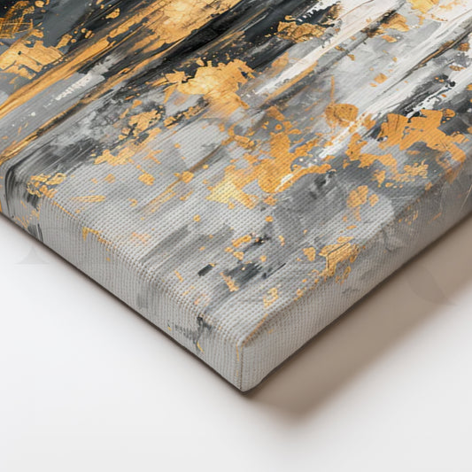 Gilded Echo Canvas Painting for Dining Room