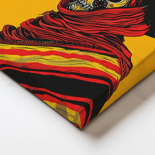 Desert Catrina Canvas Painting for Eclectic Living Spaces