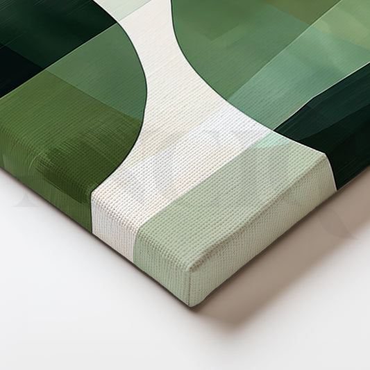 Verdant Geometry Canvas Painting for Dining Room