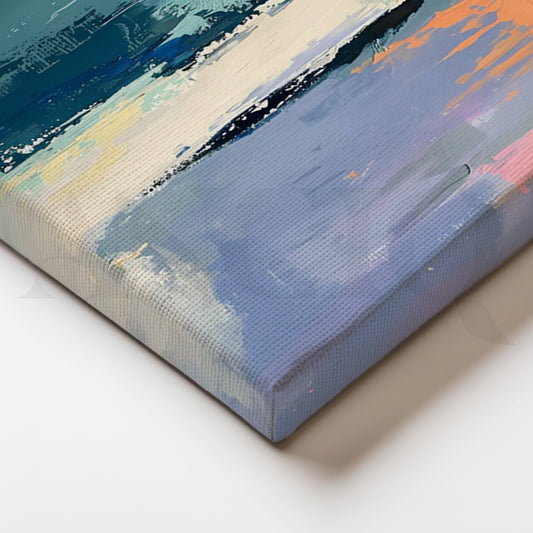 Cascade Calm Waterfall Abstract Canvas Painting for Spa Bathrooms