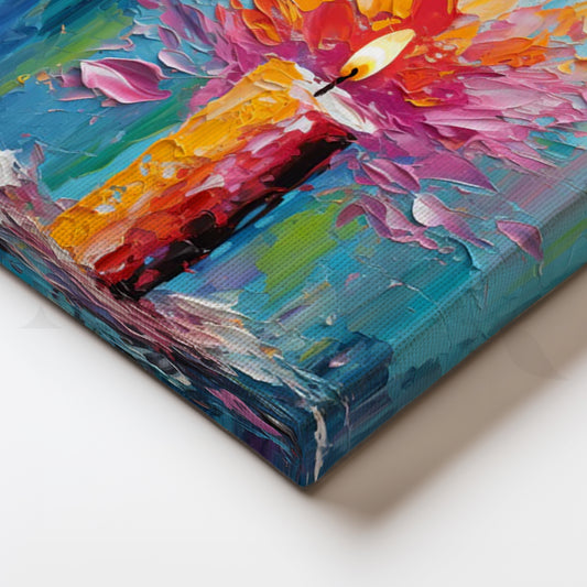 Luminous Bloom Canvas Painting for Cozy Living Room