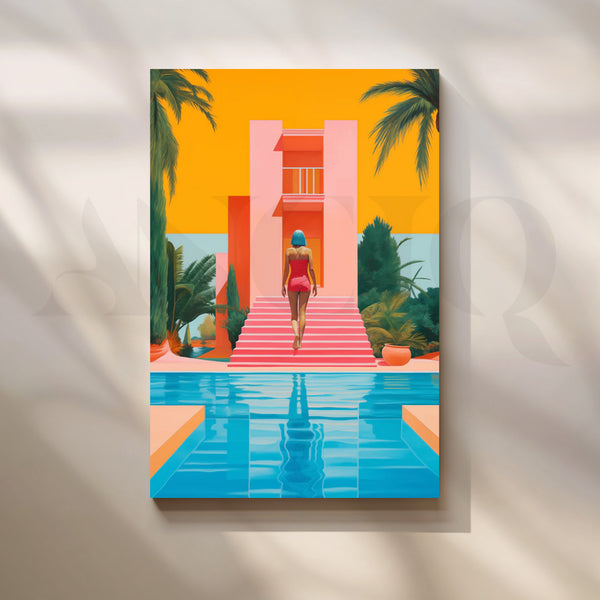 Tropical Modern Daydream’ Canvas for Bathroom