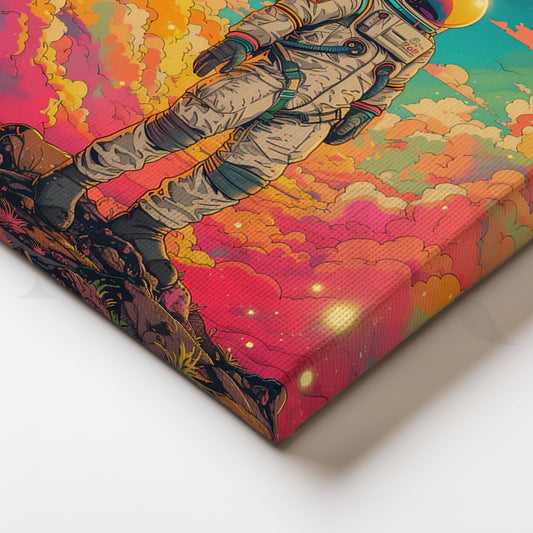 Stardust Voyager — Retro Cosmic Astronaut Wall Art
