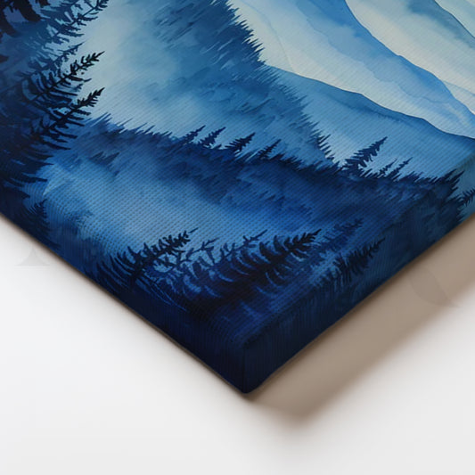 Indigo Mountain Mist Canvas Painting for Living Room/Bedroom