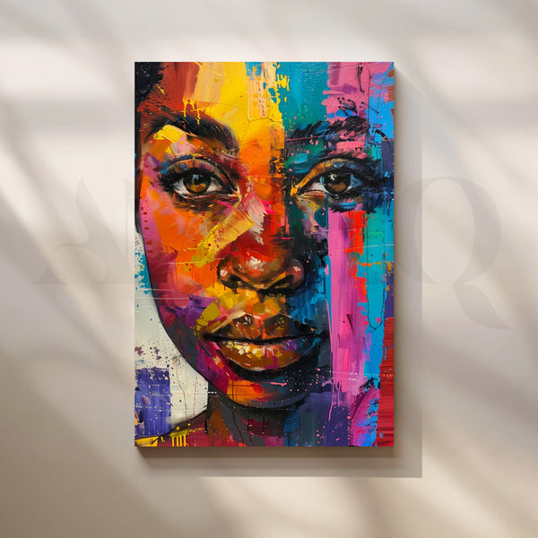 Sunset Walk Silhouette Canvas Painting for Entryway
