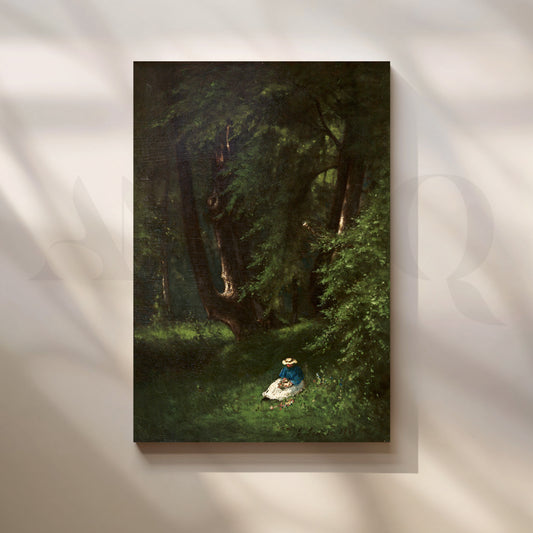 Lady in Forest Glade Canvas Artwork with Gallery Wrap