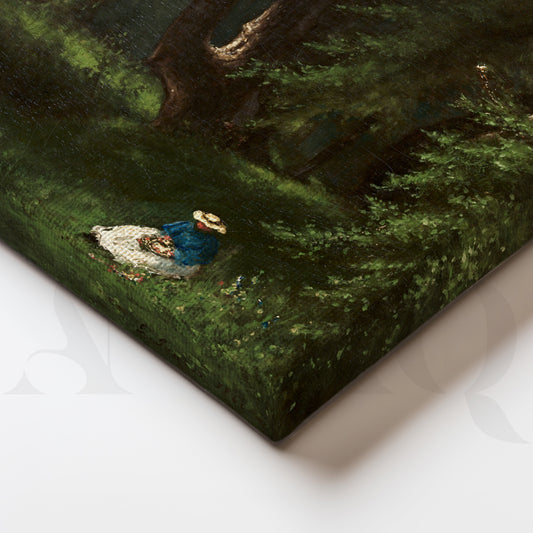 Close-up Detail Lady in Forest Glade Canvas Artwork