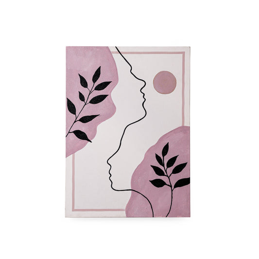 Between Us – Botanical Line Art Canvas with Gallery Wrap