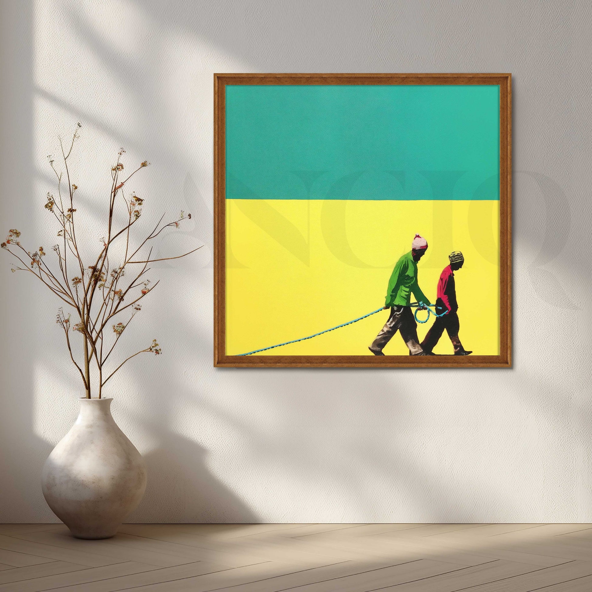Contemporary Human Silhouette Canvas Artwork for Living Room