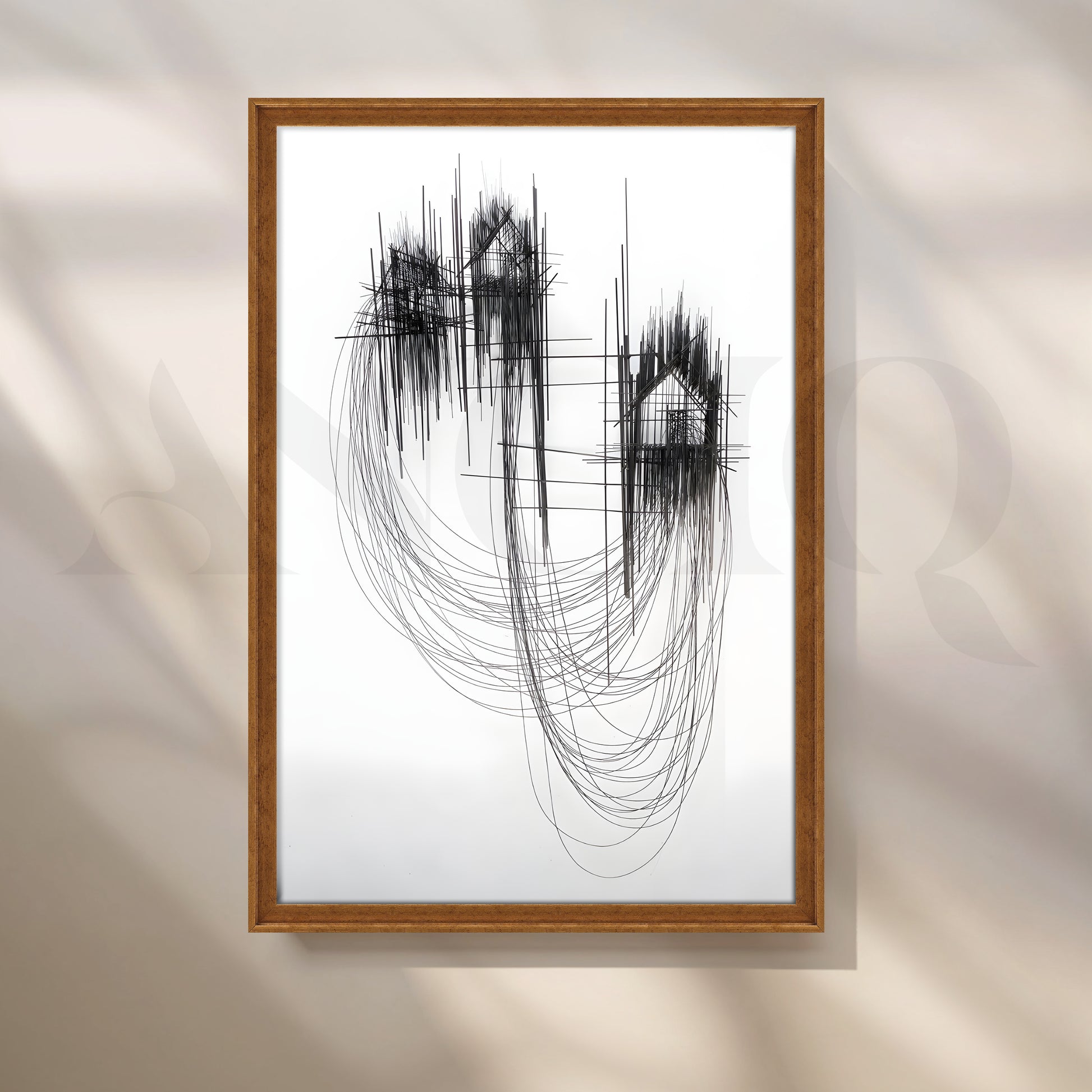 Black Line Architectura Canvas Artwork for Office/Study Room