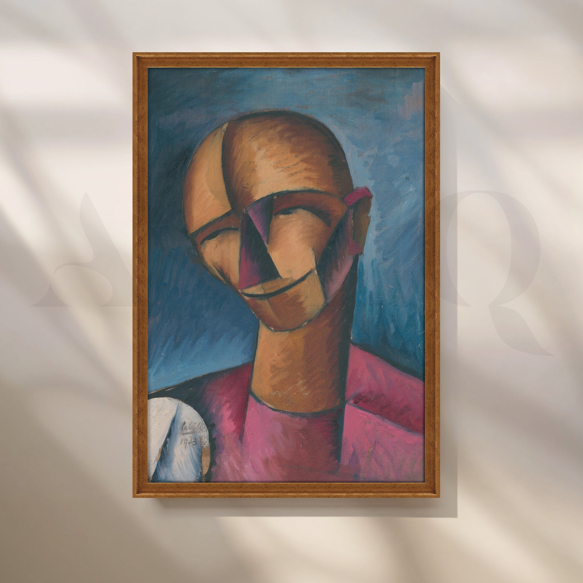 Abstract Male Portrait Canvas Artwork for Office/Study Room