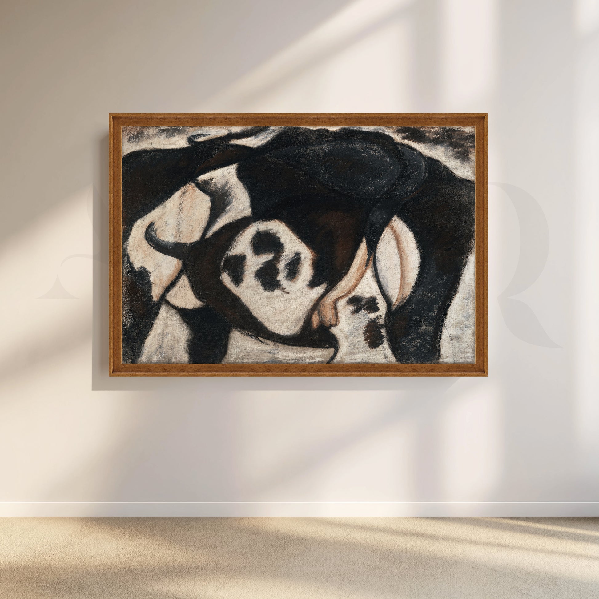 Black & White Cow Canvas Artwork for Kitchen/Dining Area