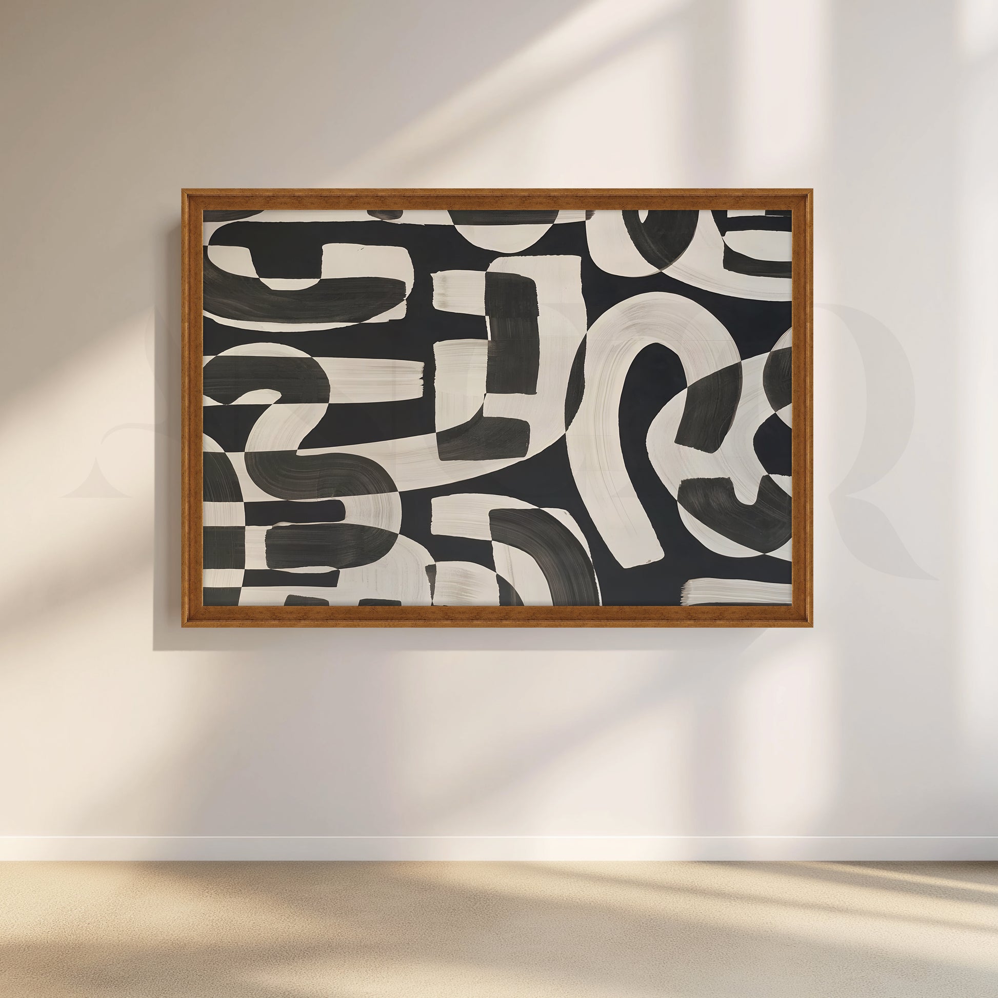 Brush Pattern Canvas Artwork for Living Room
