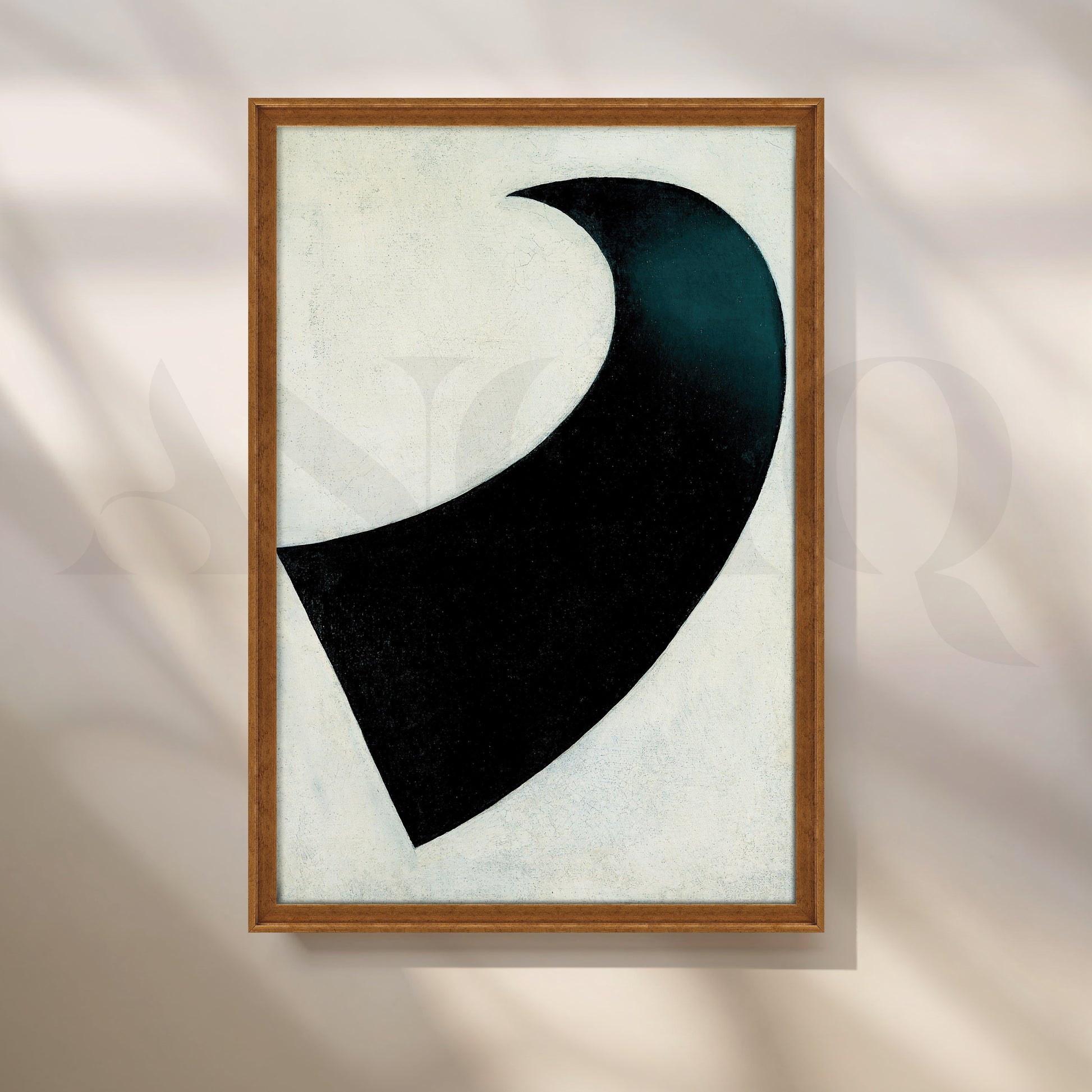 Minimalist Black Crescent Canvas Artwork for Stylish Bedroom