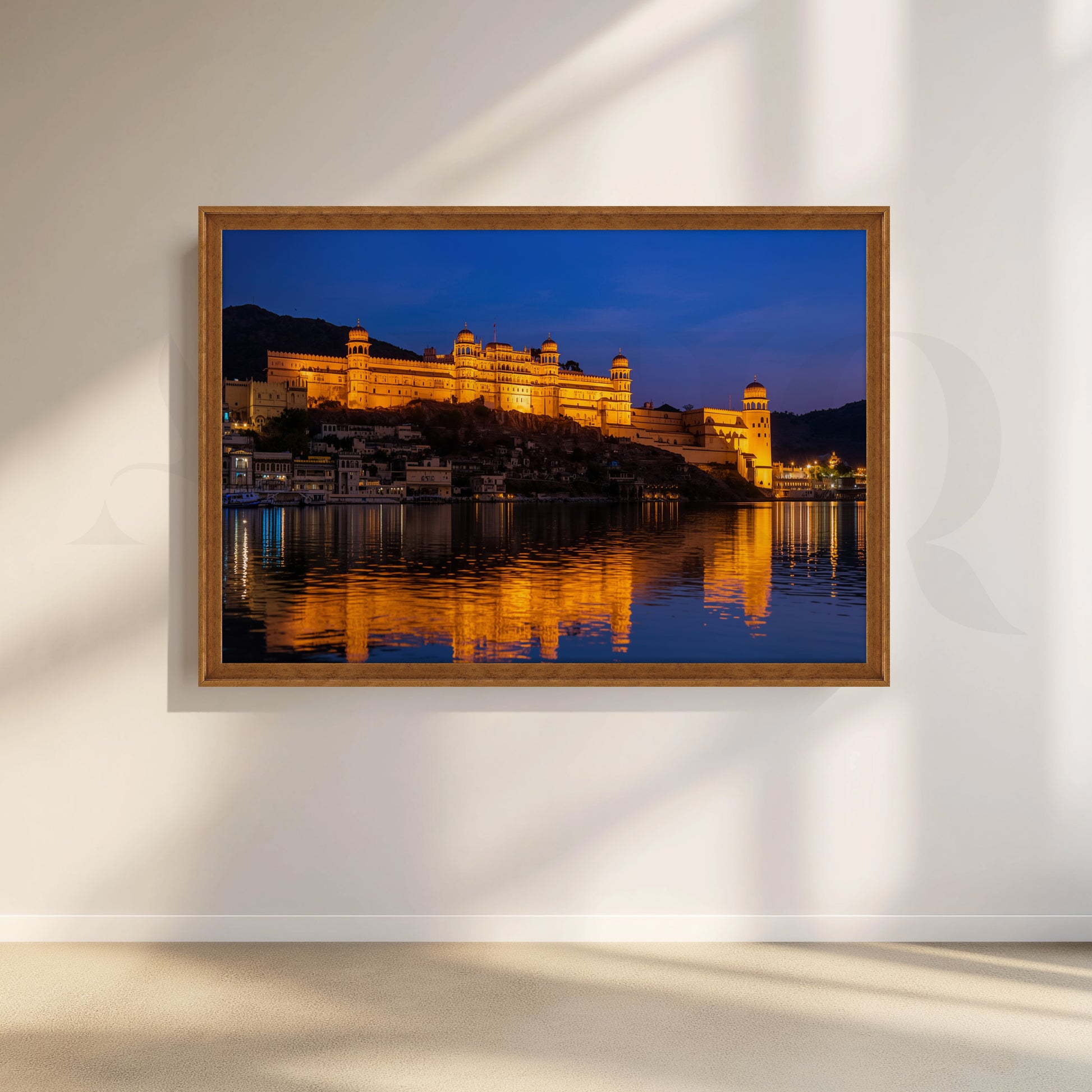 Udaipur City  Night View Canvas Artwork for Living Room