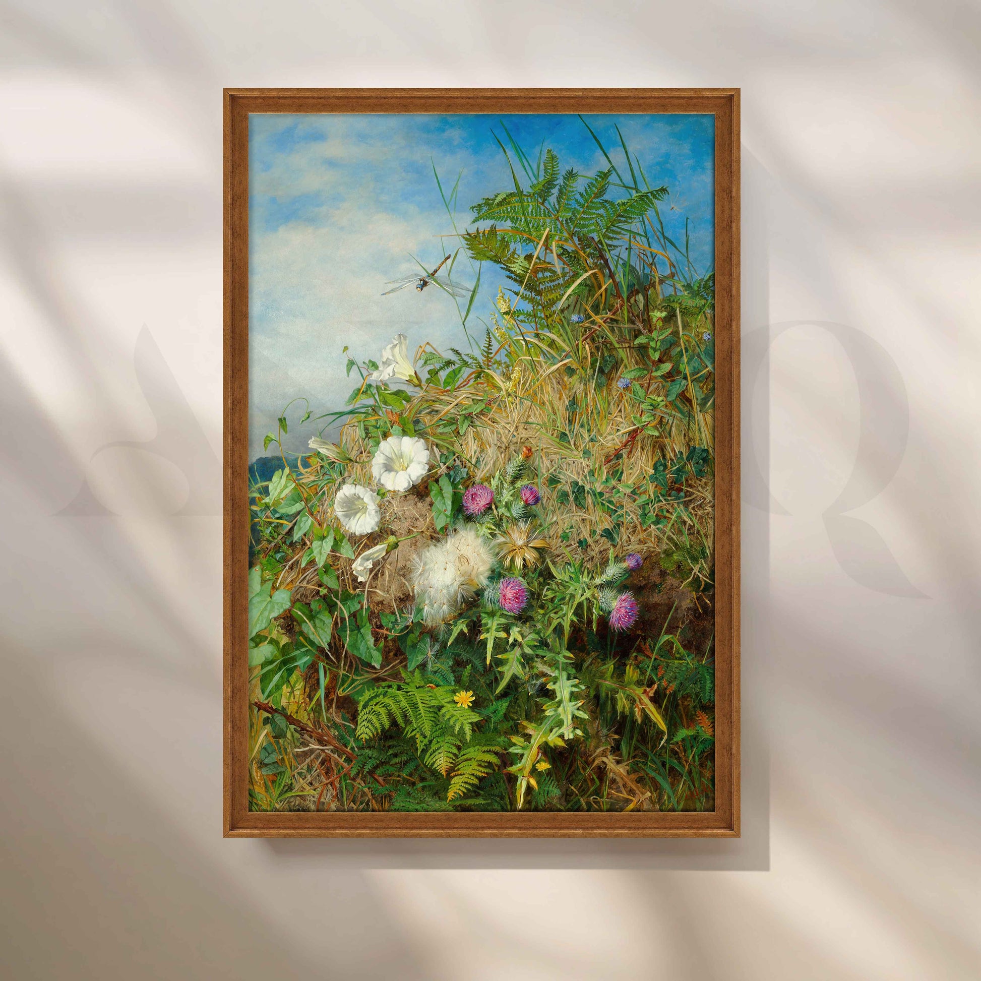 Wild Meadow Botanical Canvas Artwork for Stylish Bedroom