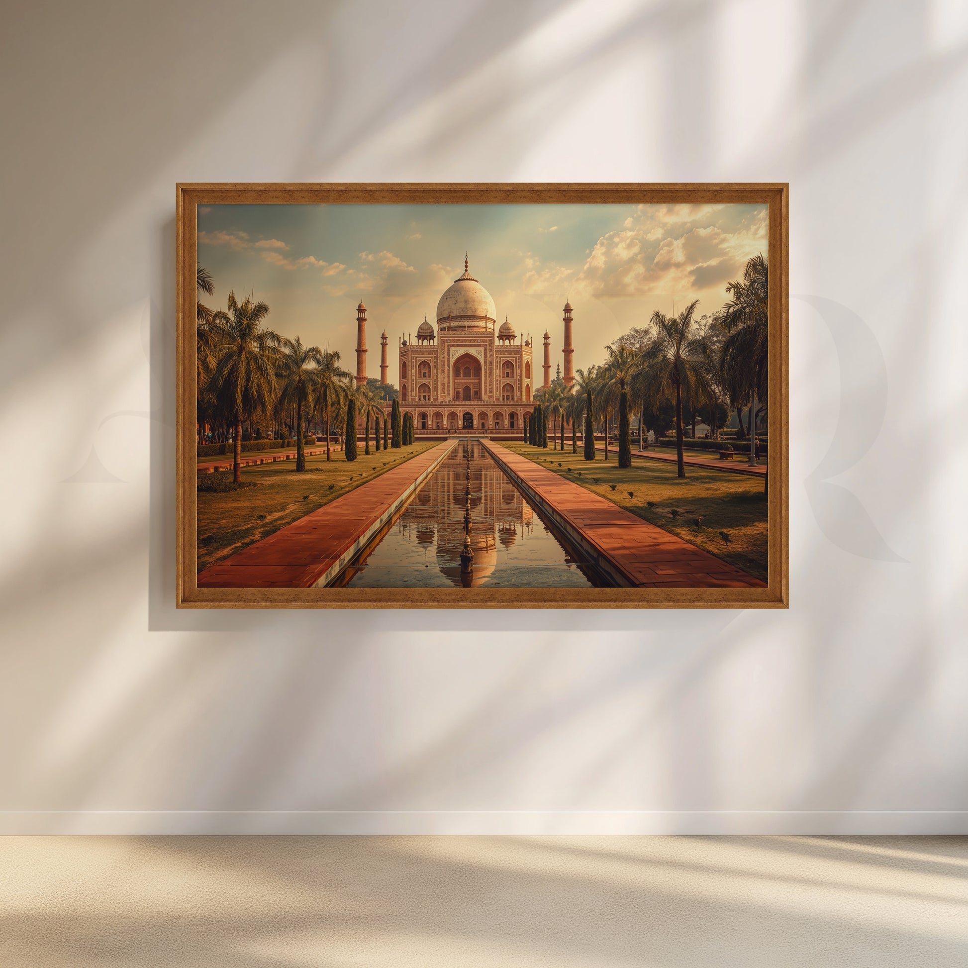 Taj Mahal Garden View Canvas Artwork for Living Room