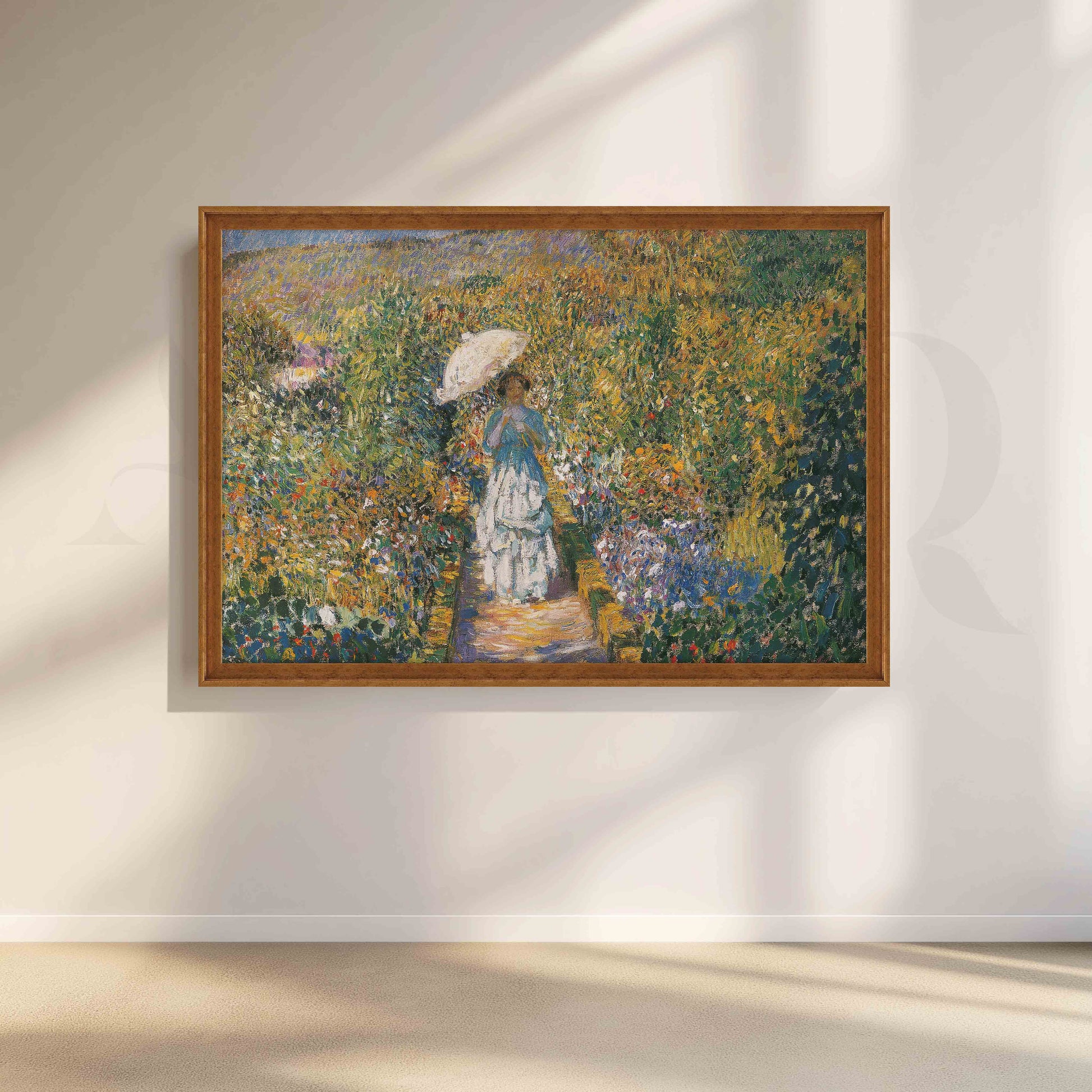Impressionist Garden Walk Canvas Artwork for Living Room