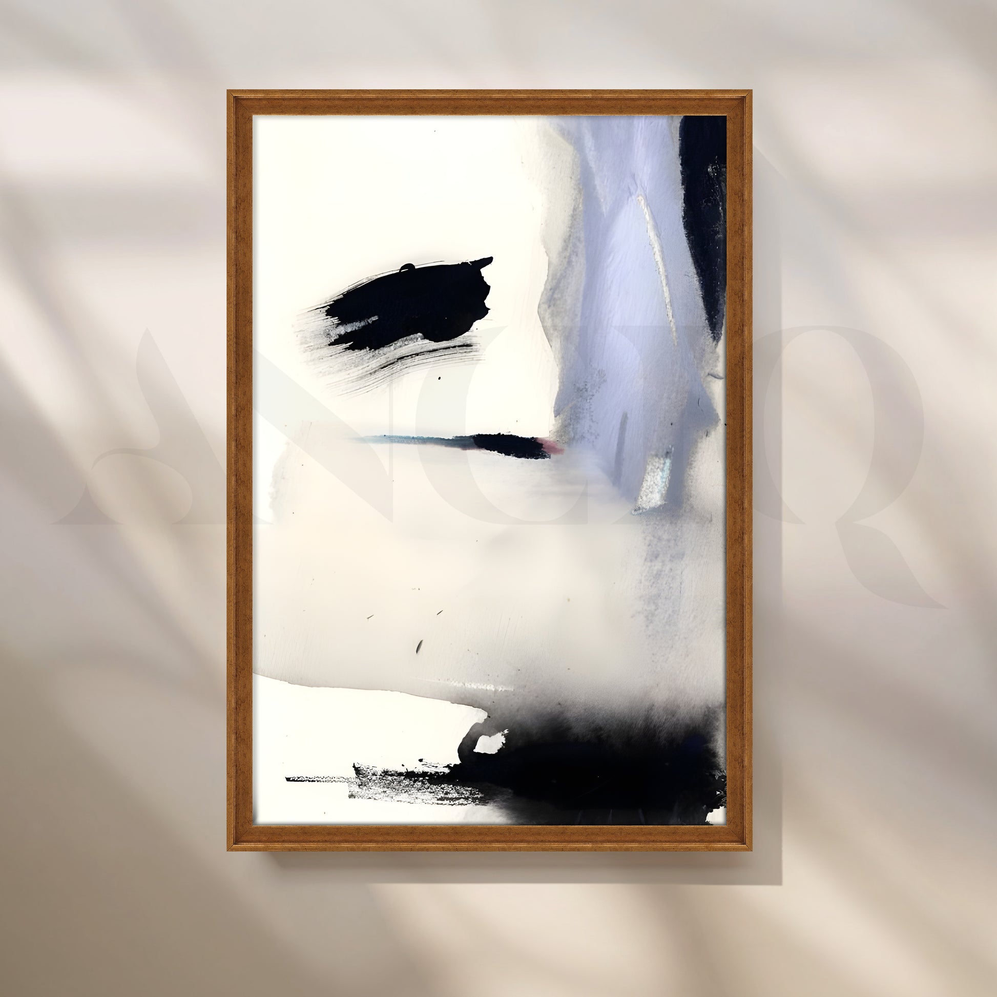 Black and Grey Abstract Canvas Artwork for Stylish Bedroom