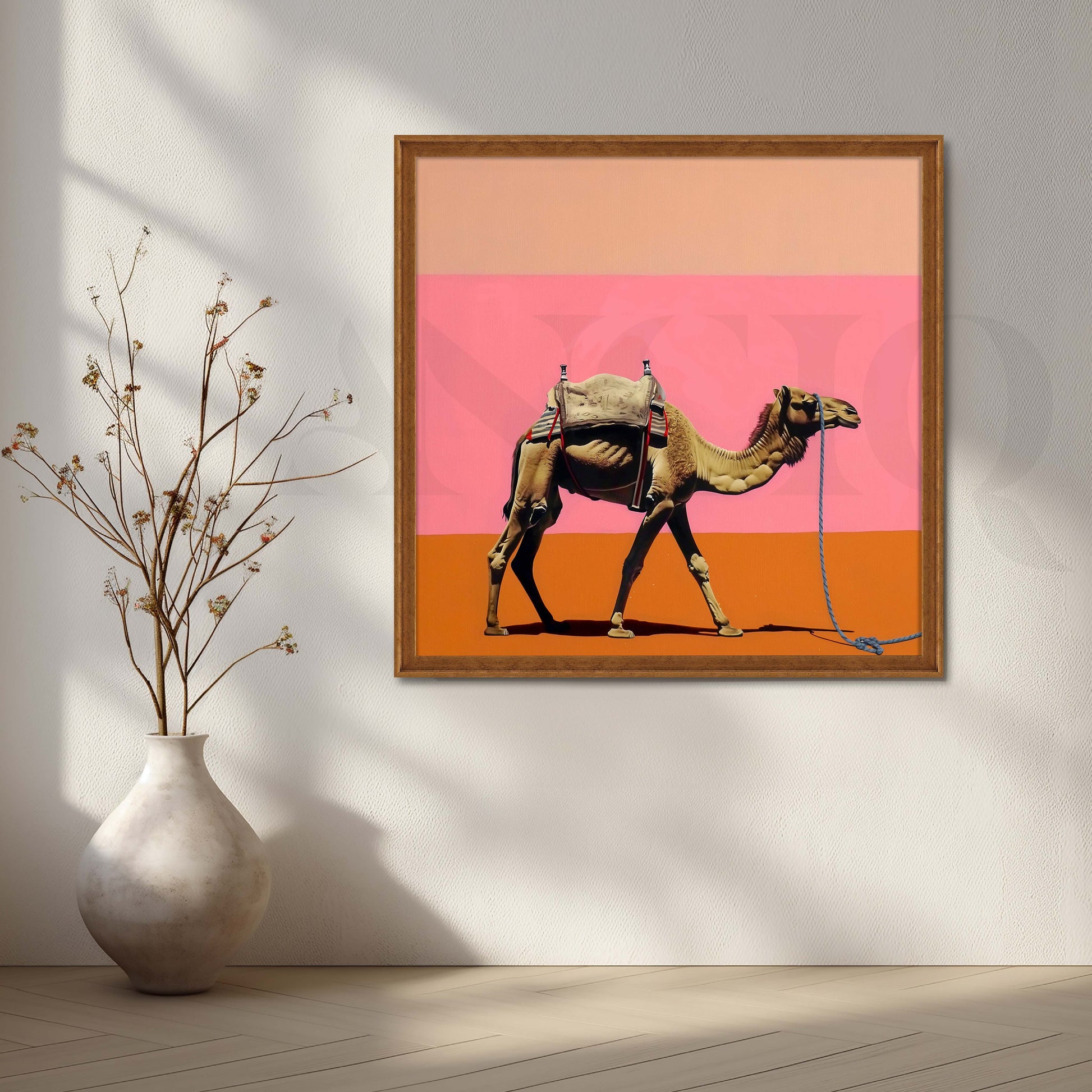 Contemporary Camel Canvas Artwork for Living Room