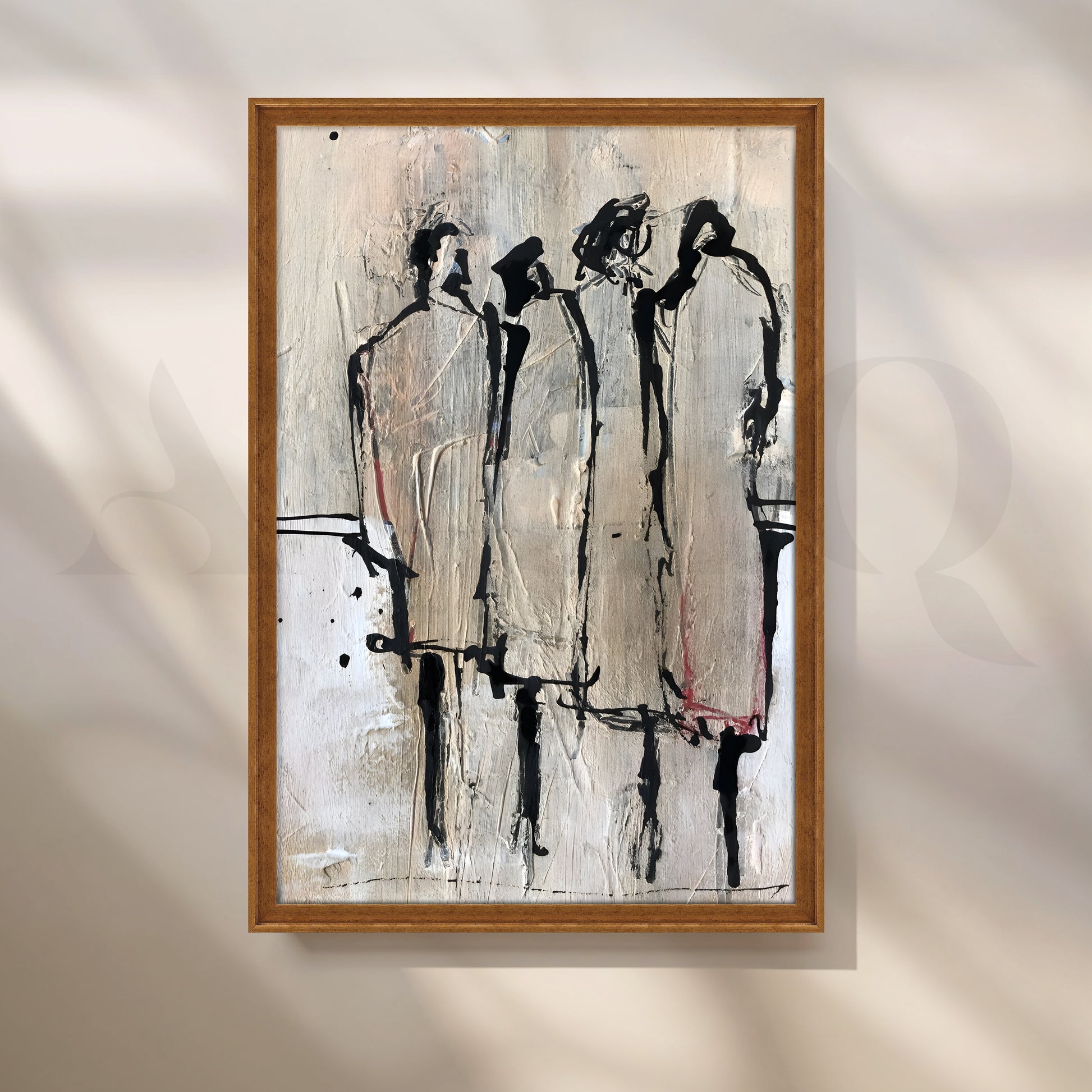 Contemporary Textured Figurative Canvas Artwork for Living Room