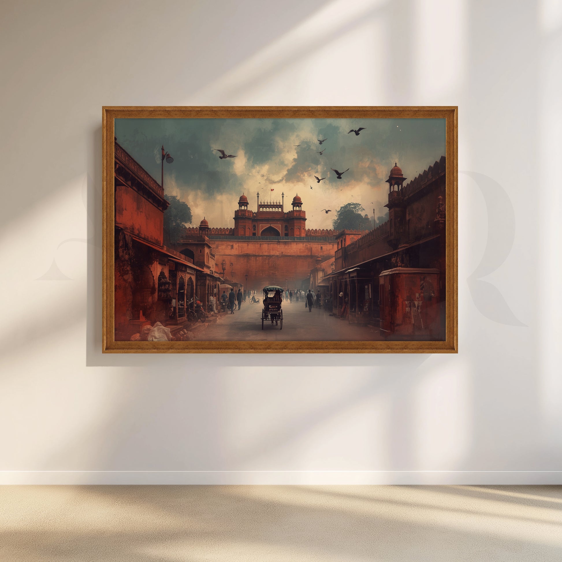 Red Fort Street View Canvas Artwork for Entryway/Hallway