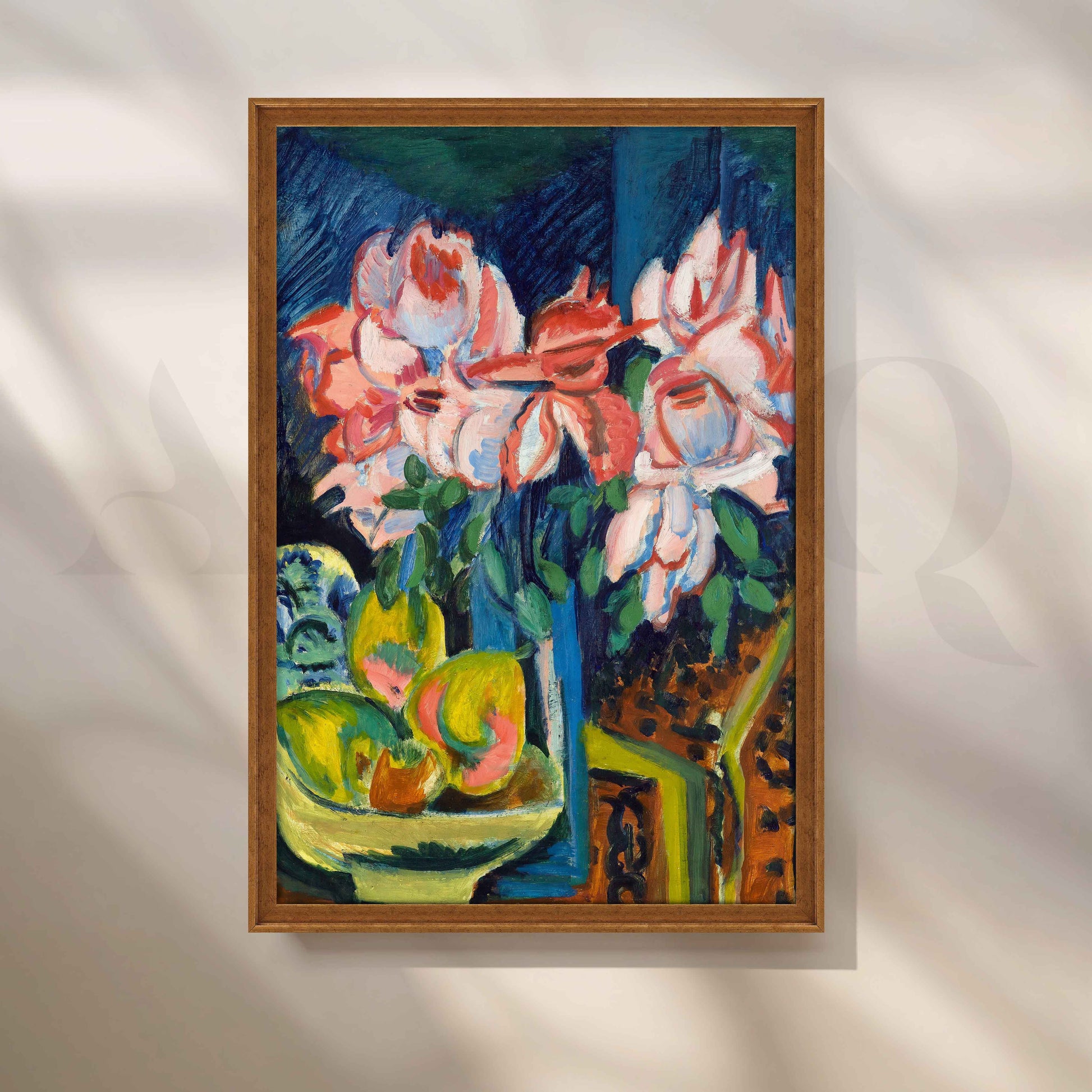 Expressive Floral Still Life Canvas Artwork for Kitchen/Dining Area