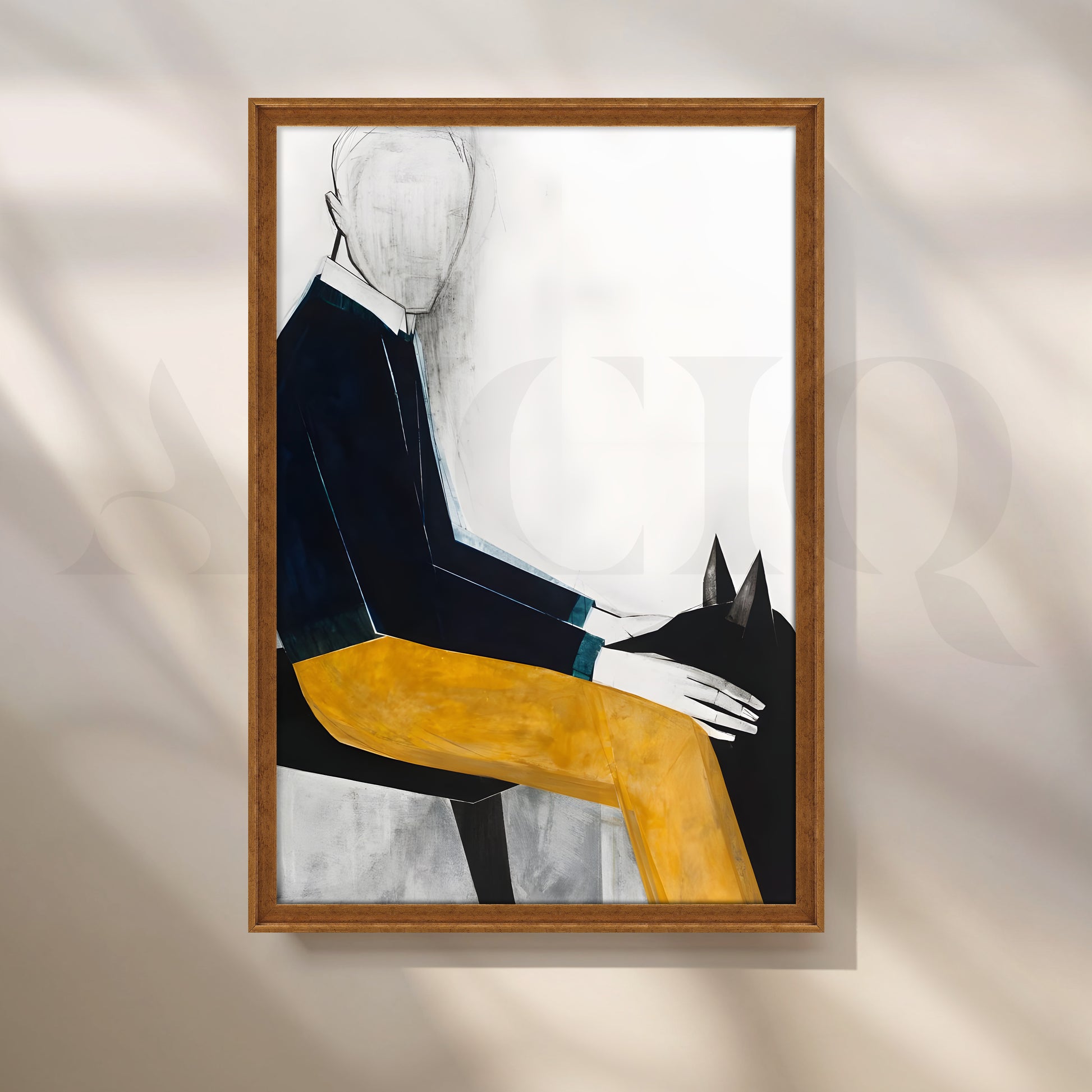 Mustard Accent Canvas Artwork for Stylish Bedroom