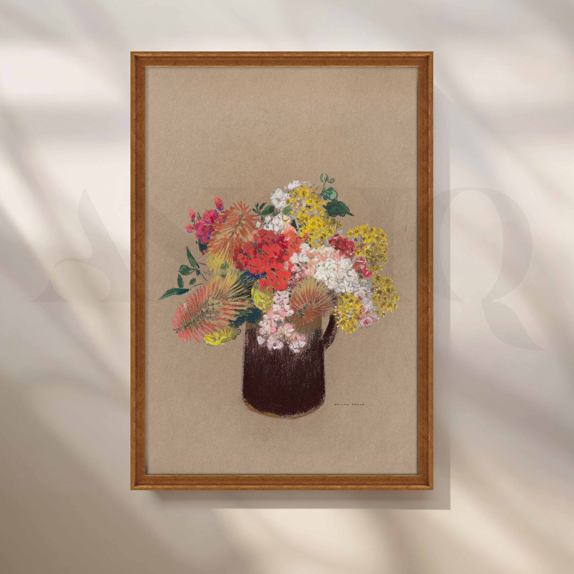 Vintage Wildflower Bouquet Canvas Artwork for Kitchen/Dining Area