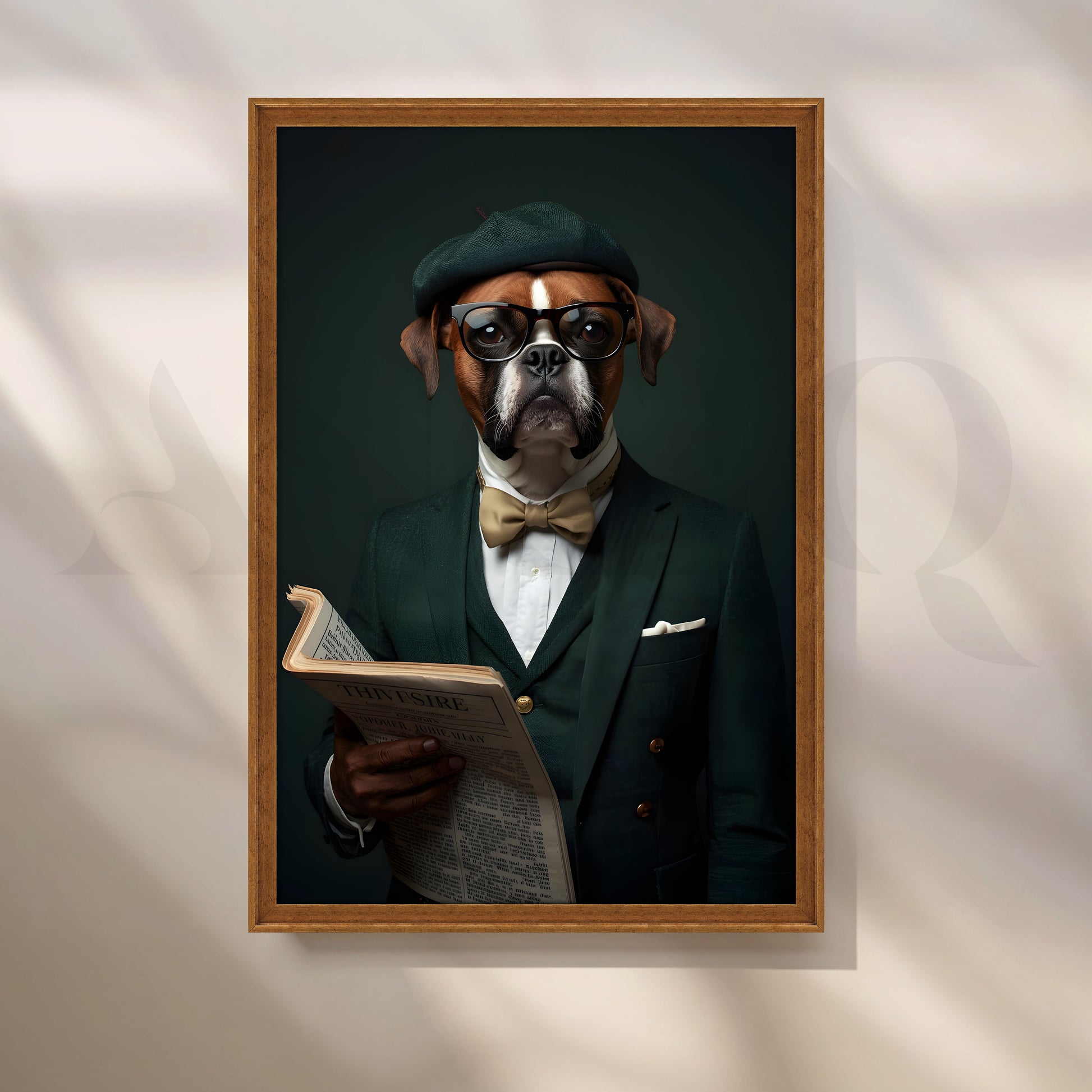 Vintage Gentleman Dog Pop Artwork for Entryway/Hallway
