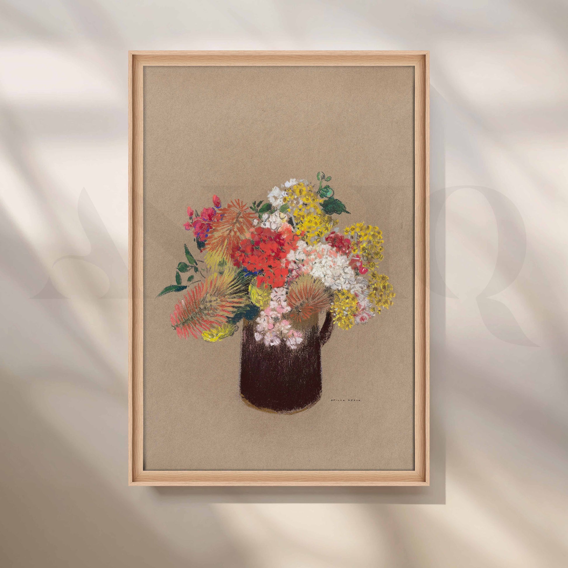 Vintage Wildflower Bouquet Canvas Artwork for Kitchen/Dining Area