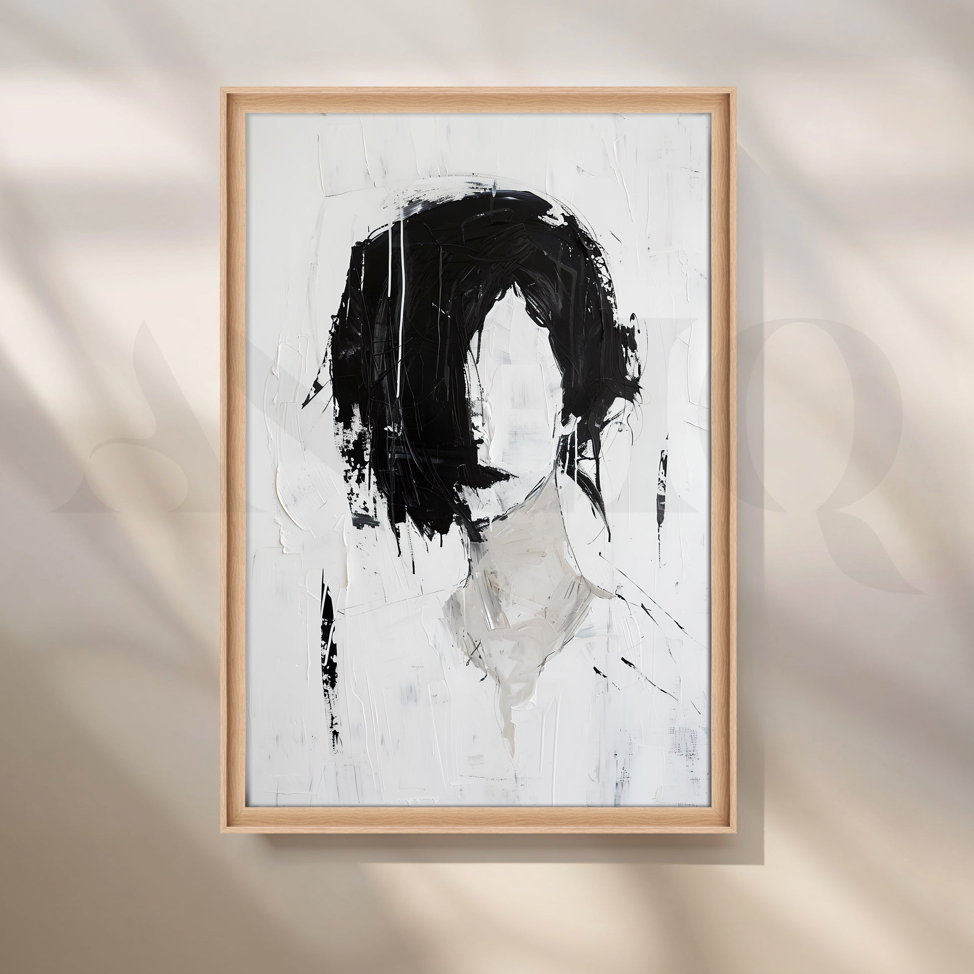 Black and White Portrait Canvas Artwork for Office/Study Room