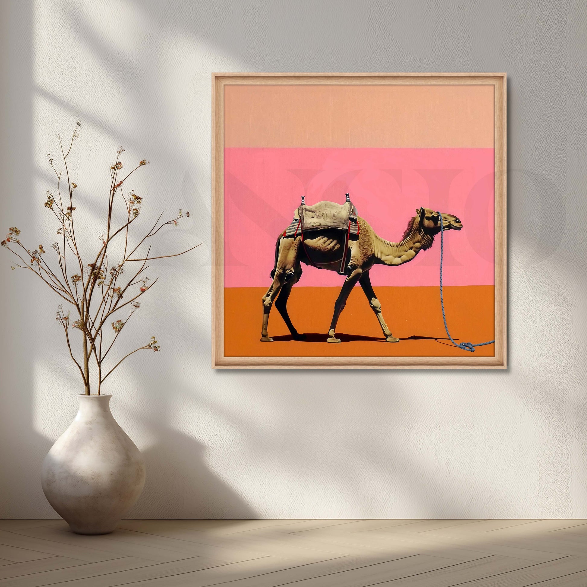 Contemporary Camel Canvas Artwork for Living Room