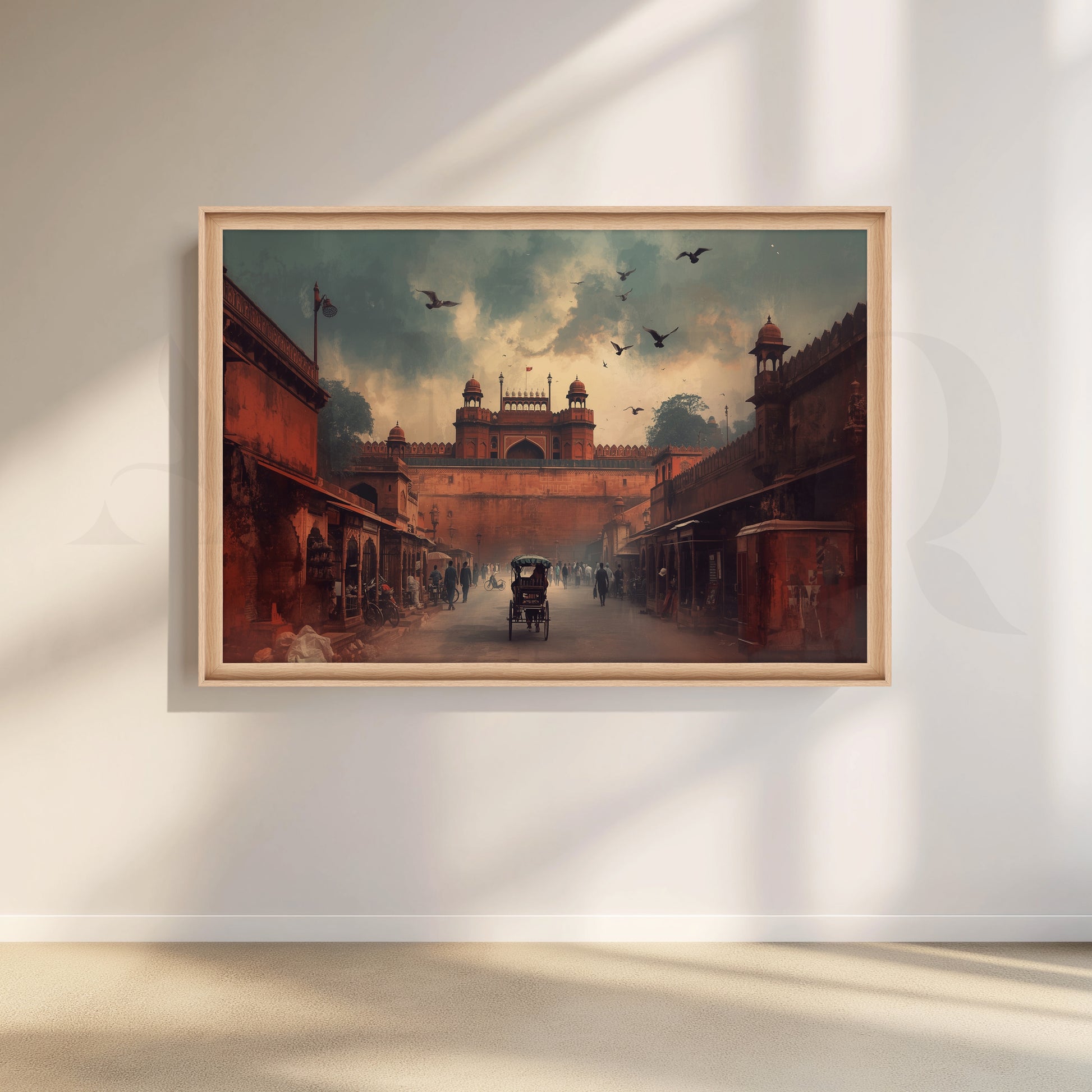 Red Fort Street View Canvas Artwork for Entryway/Hallway