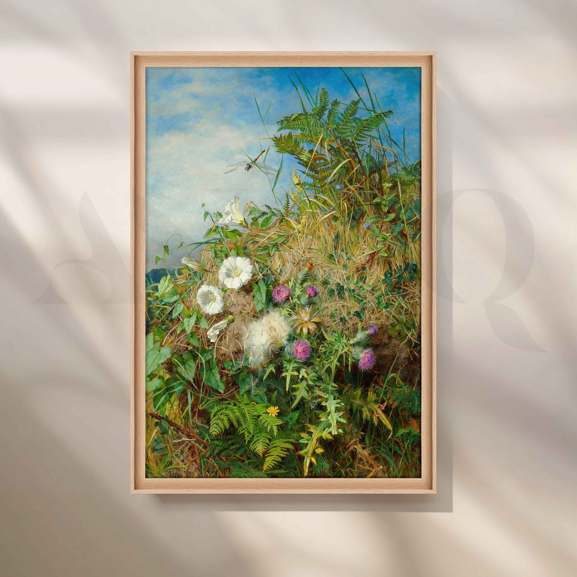 Wild Meadow Botanical Canvas Artwork for Stylish Bedroom