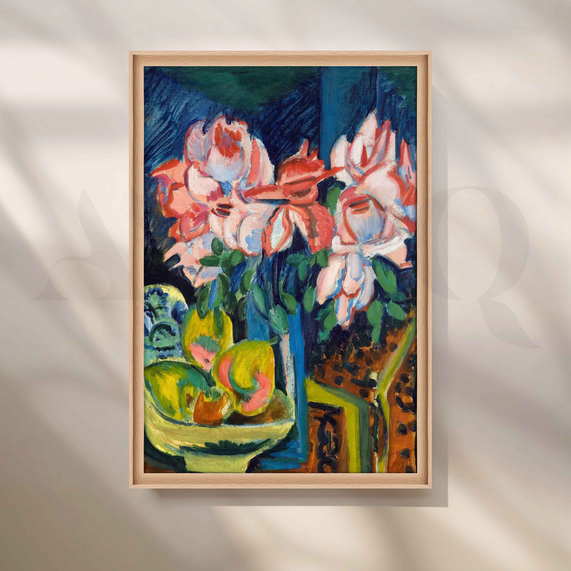 Expressive Floral Still Life Canvas Artwork for Kitchen/Dining Area