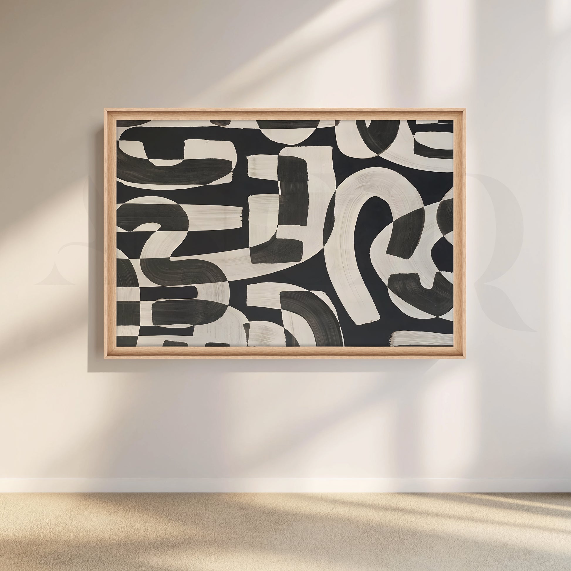 Brush Pattern Canvas Artwork for Living Room