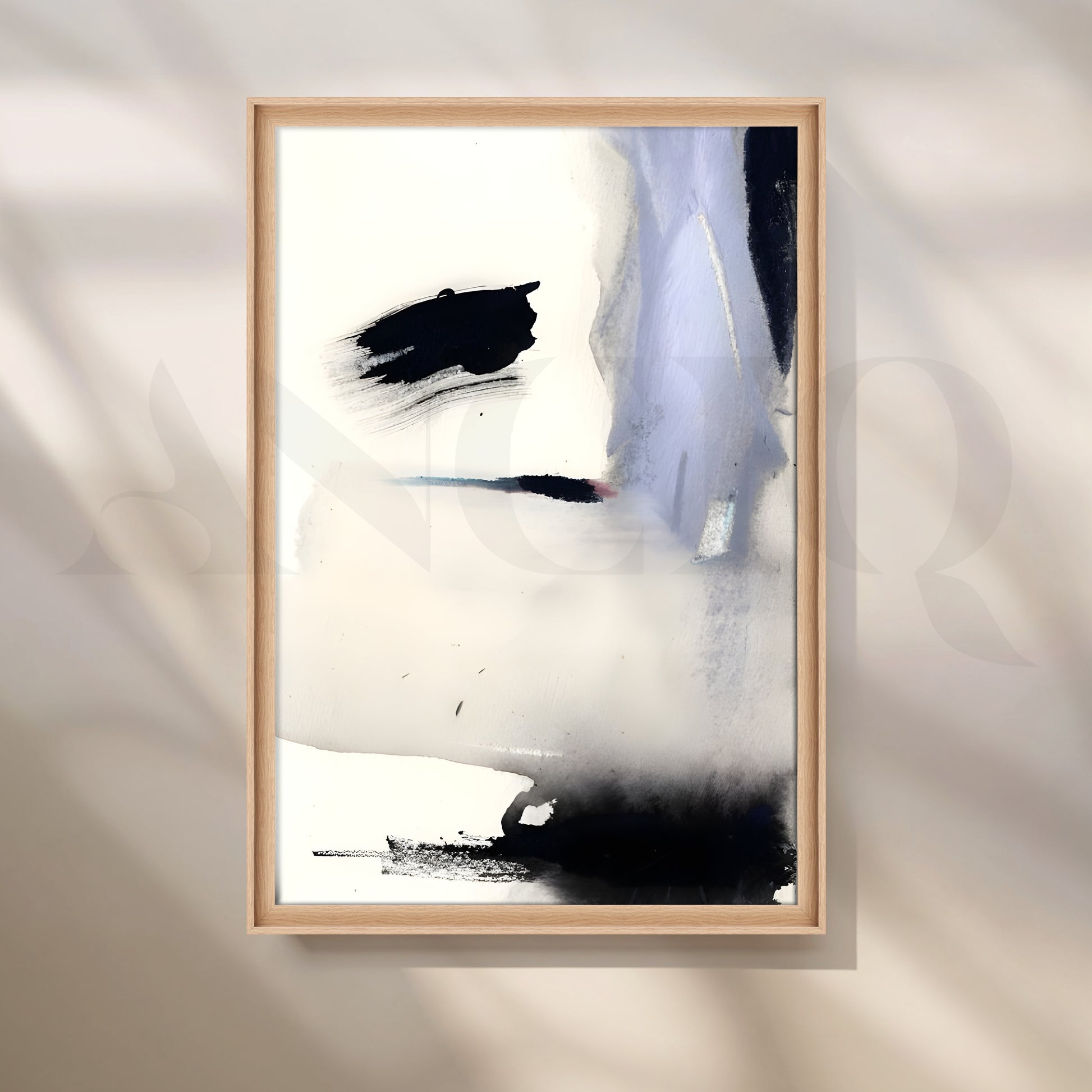 Black and Grey Abstract Canvas Artwork for Stylish Bedroom