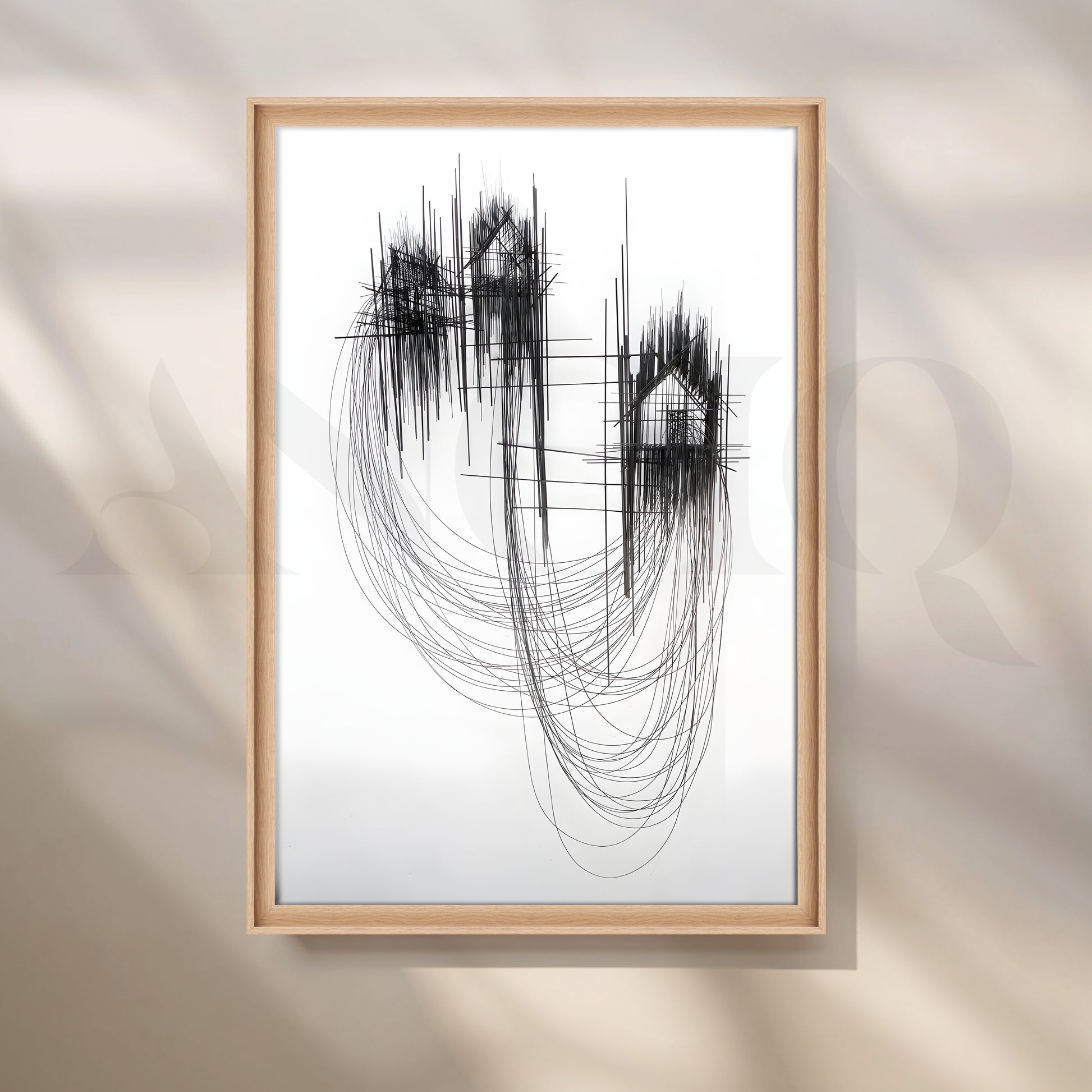 Black Line Architectura Canvas Artwork for Office/Study Room