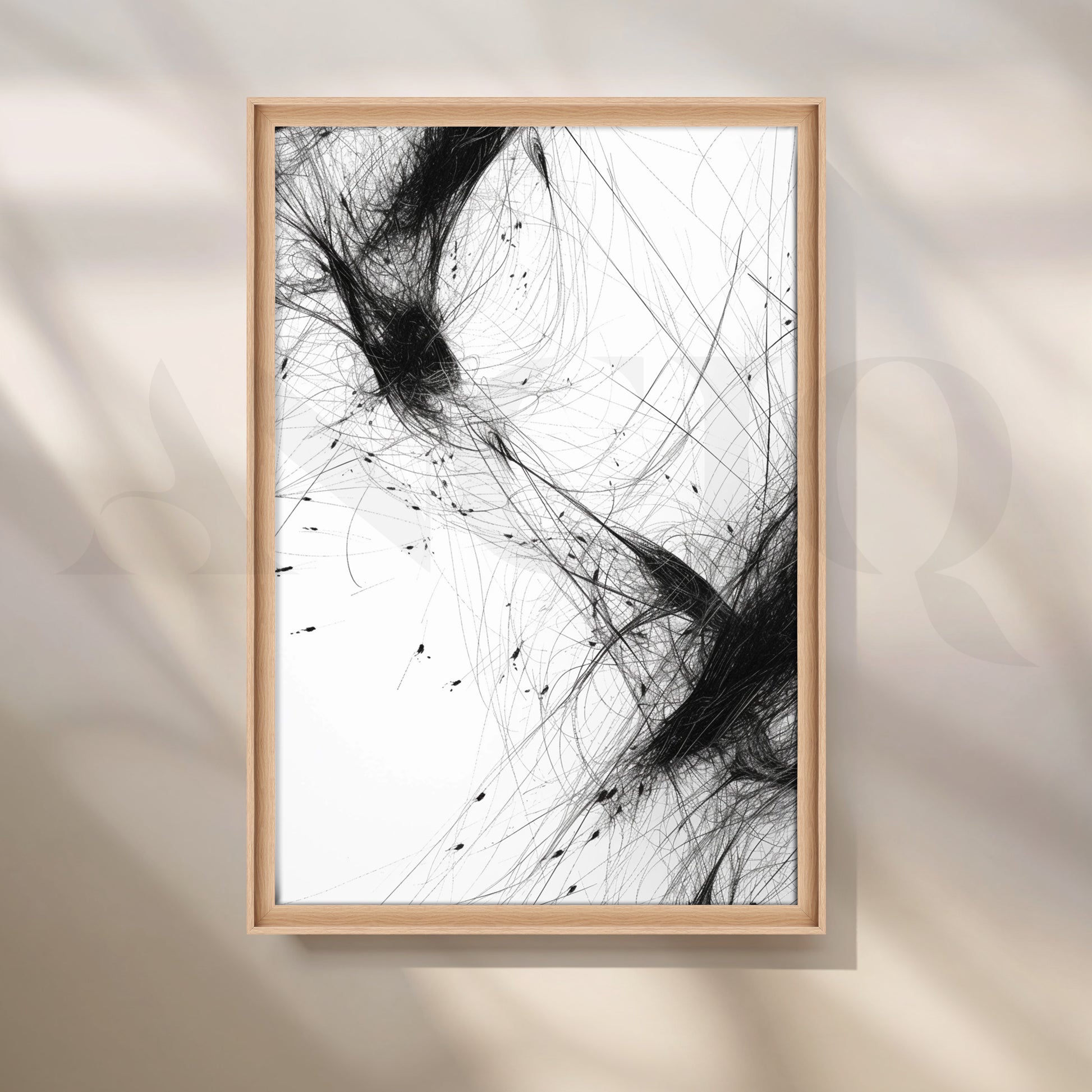 Ink Motion Abstract Canvas Artwork for Office/Study Room