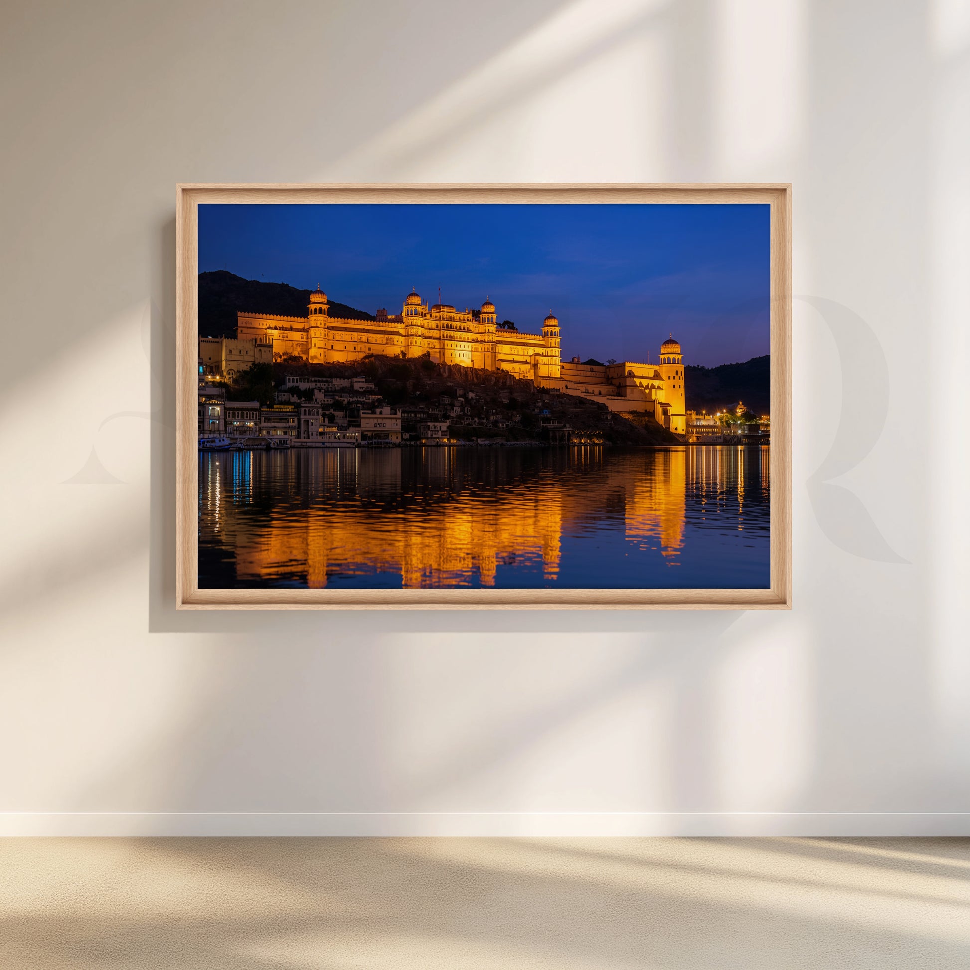Udaipur City  Night View Canvas Artwork for Living Room