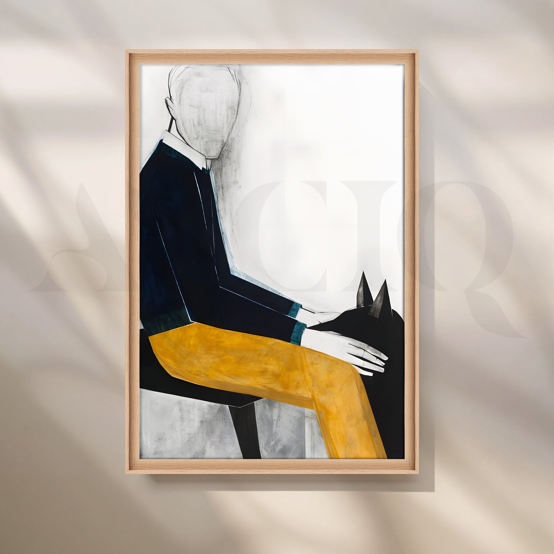 Mustard Accent Canvas Artwork for Stylish Bedroom