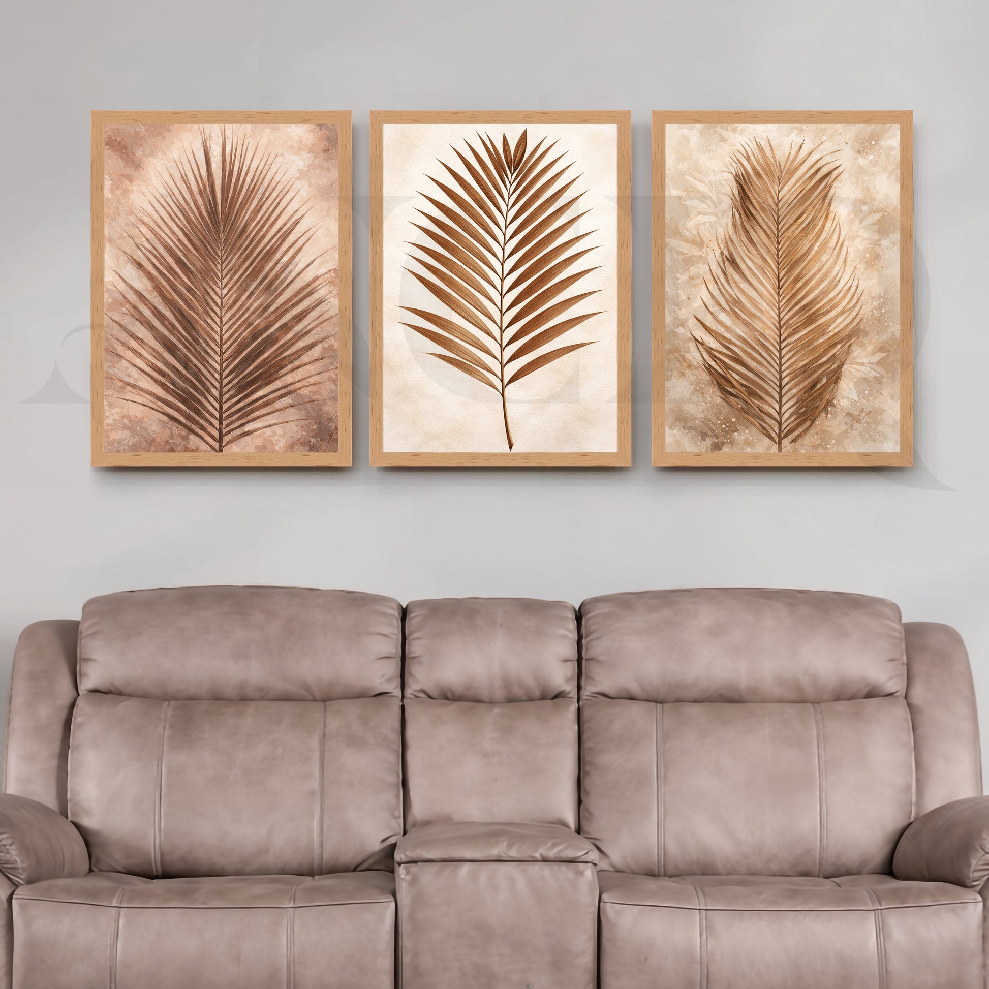 Minimal Botanical Balance Gallery Wall – Set of 3 Nature-Inspired Artworks - 18 x 24 Inches for Living Room