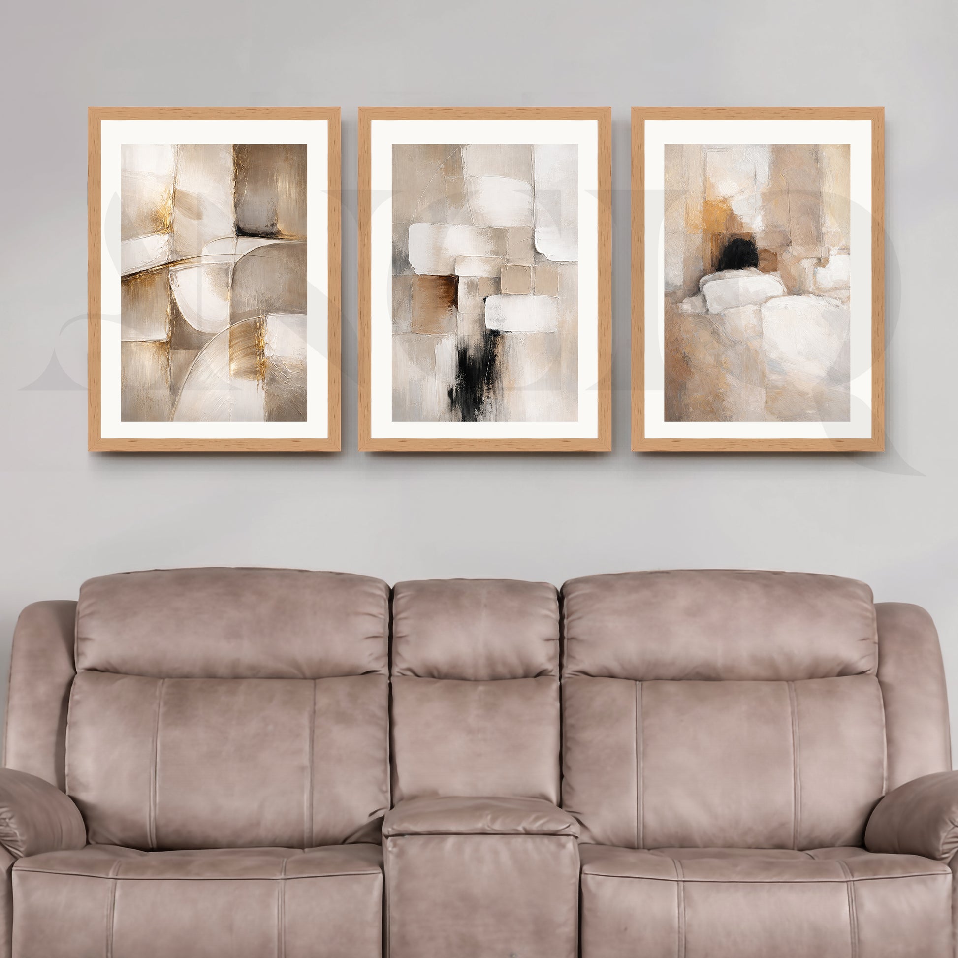 Earthy Textured Abstraction Gallery Wall – Set of 3 Contemporary Artworks - 18 x 24 Inches for Living Room