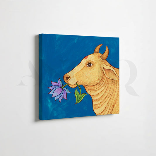 Sacred Cow Lotus Gallery Wall Canvas Artwork Set of 6